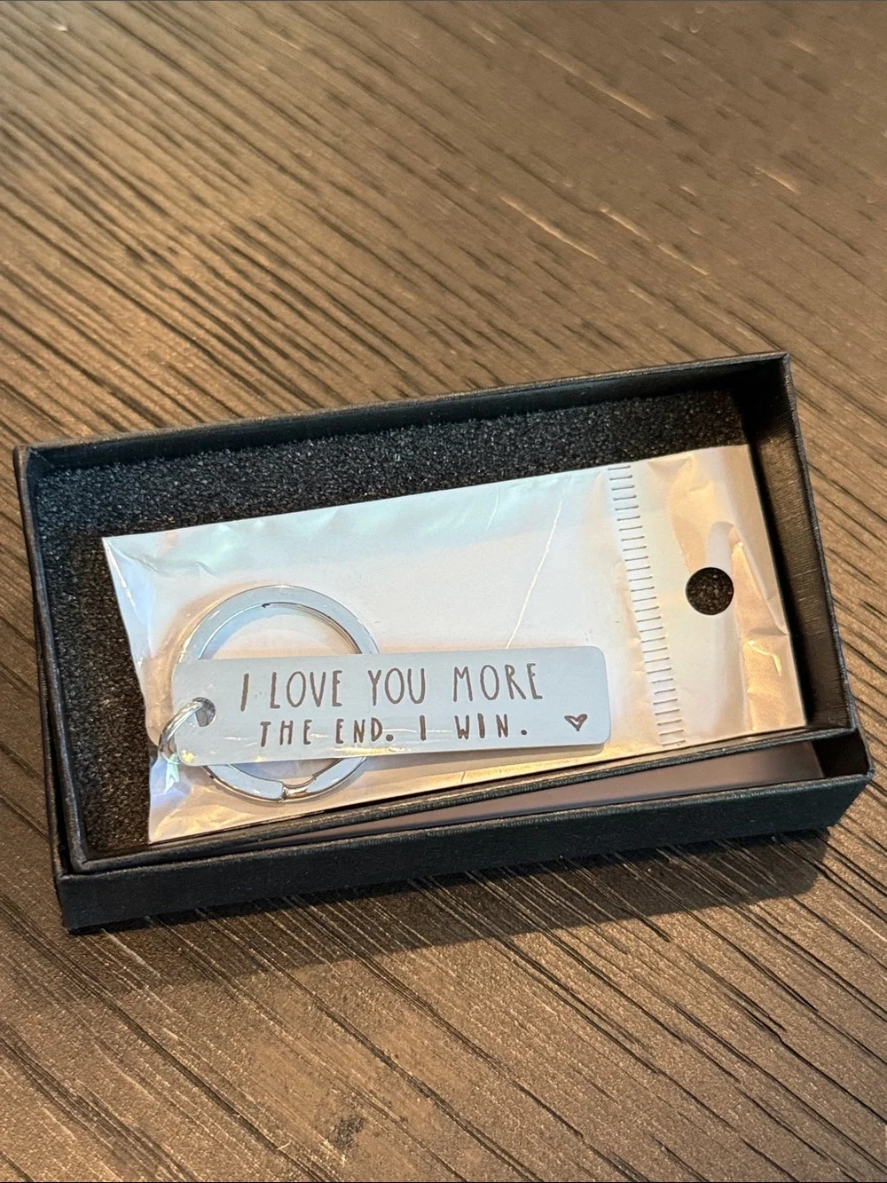 Z Engraved Silver 'I Love You More' Keychain - Men's Accessories